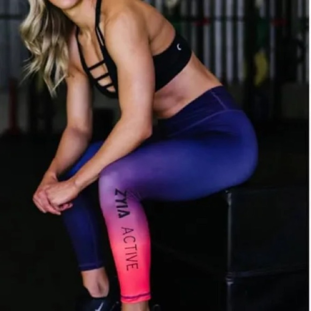 🌙ZYIA Active Women's Gradient Leggings - Purple and Pink